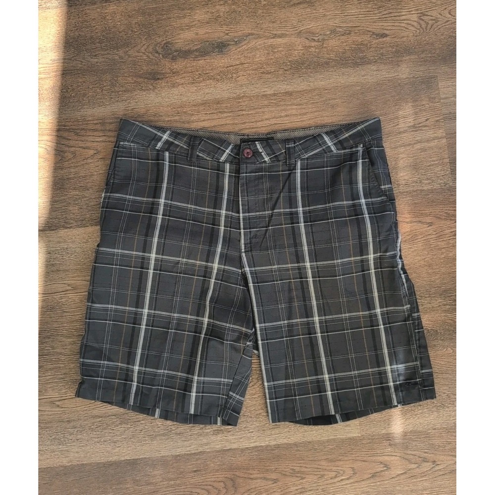 O'NEILL First In Last Out Mens 38 Blue Navy Plaid Shorts Hike Outdoor Beach
